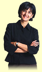 A smiling woman welcomes you to the site.